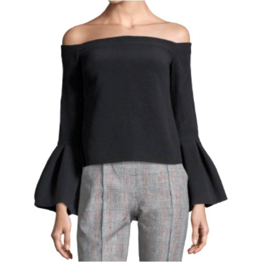 NWT ALEXIS Tess Bell Off Shoulder Black Top